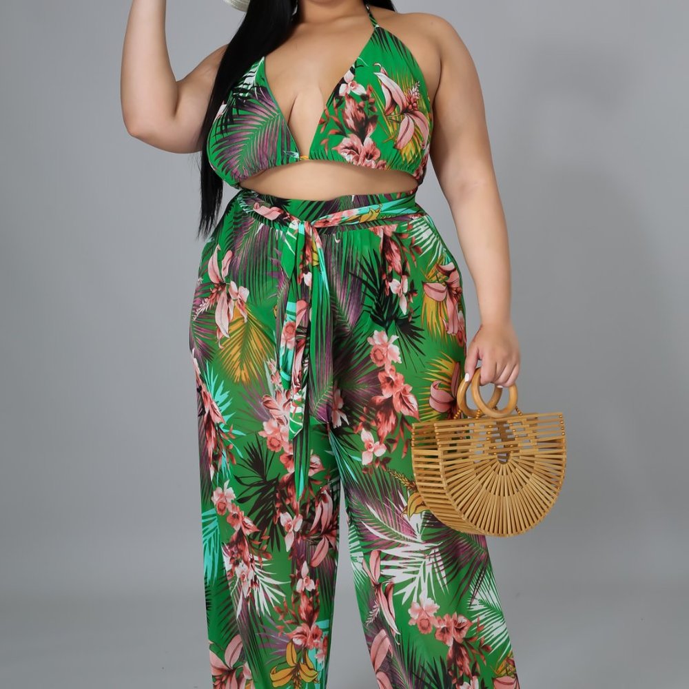 NWOT TROPICAL TRIPS FOR 2... SWIMWEAR SET